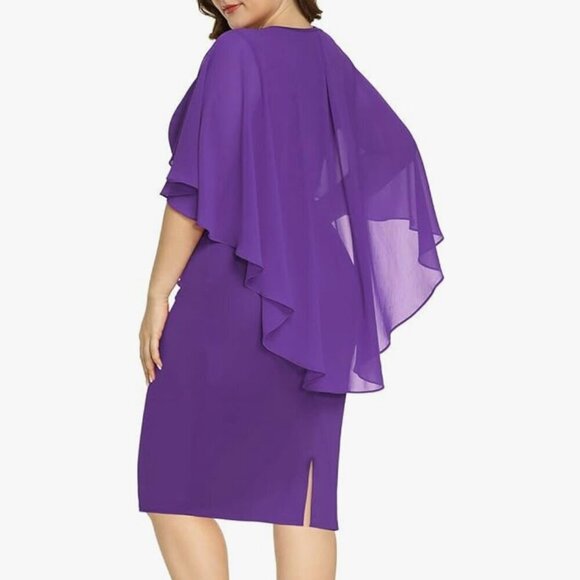Hanna Nikole plus size purple cape dress NWT NWT - Picture 2 of 4